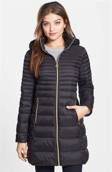 michael kors packable down fill women's|michael kors down filled coat.